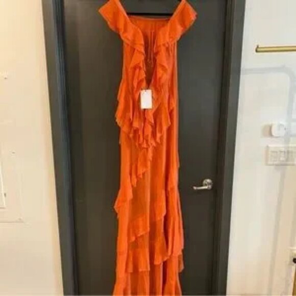 Helsa The Thea Gown in Orange Size Medium NEW! New with tags! - Picture 8 of 16